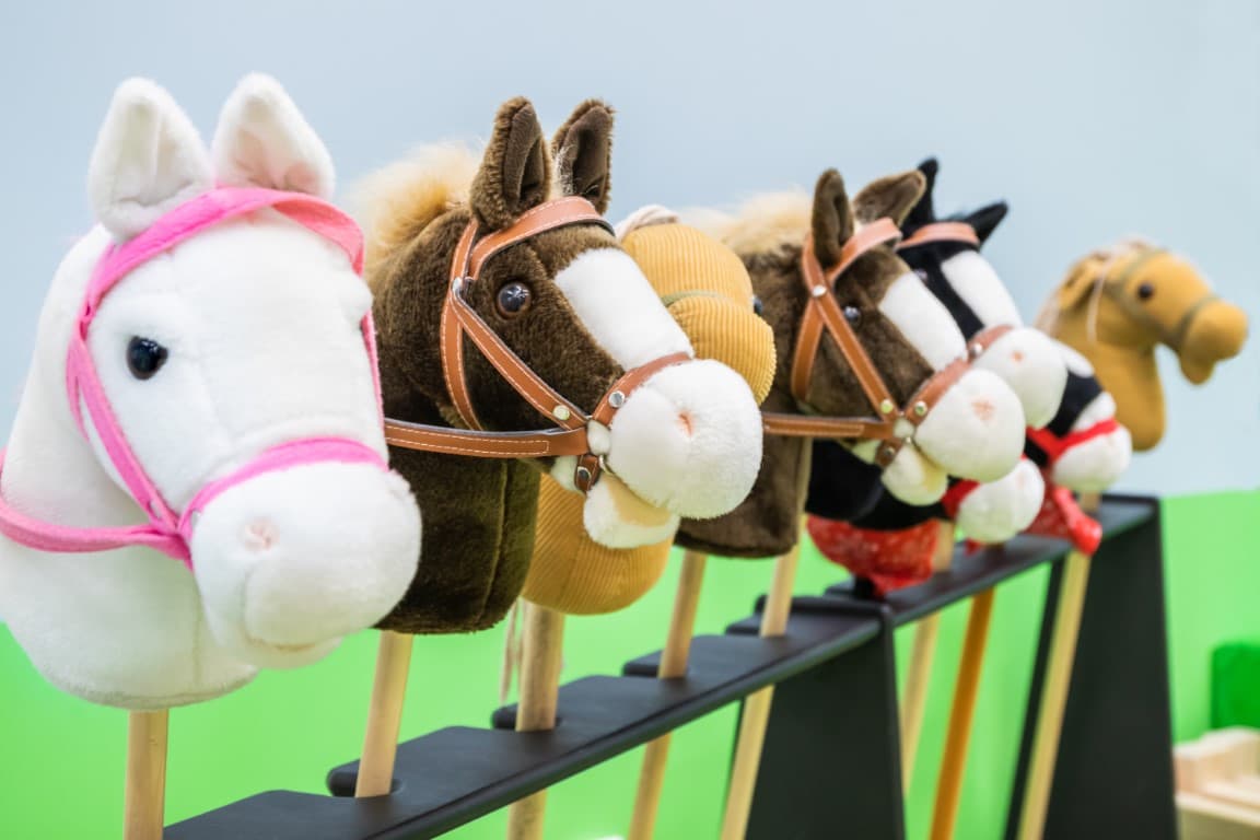 Colorful hobby horses